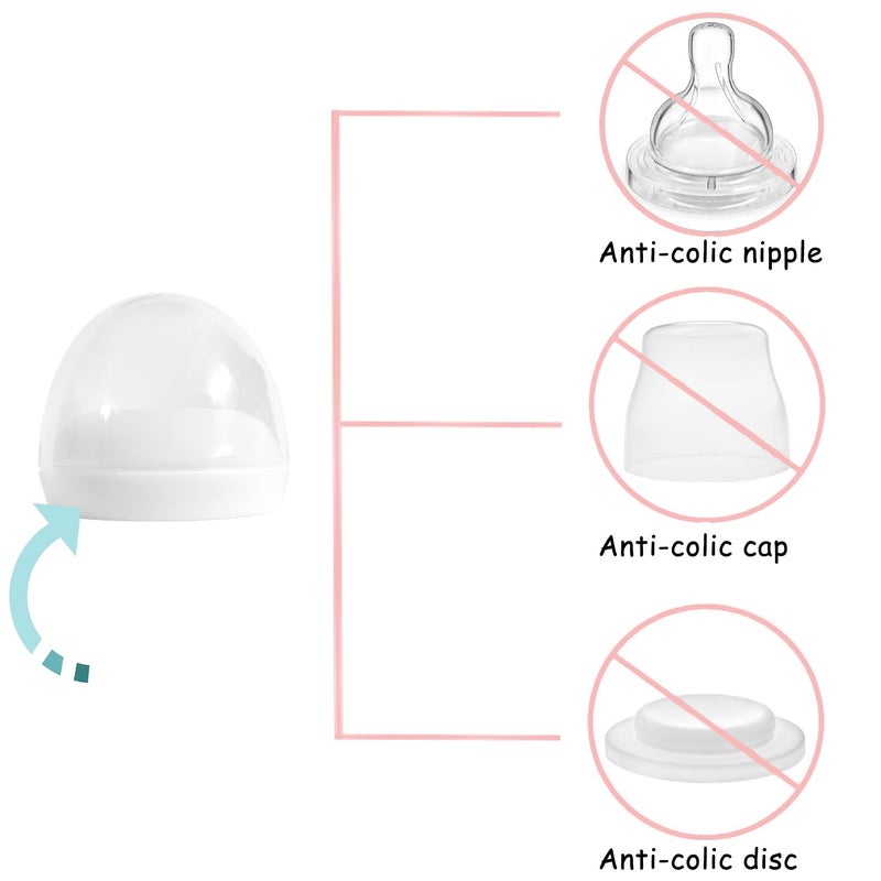 ROMIRUS Bottle Cap with Screw Ring Set Compatible with Both Avent Natural and Avent Anti-Colic PP Glass Baby Bottle, 3 Sets - Image 4